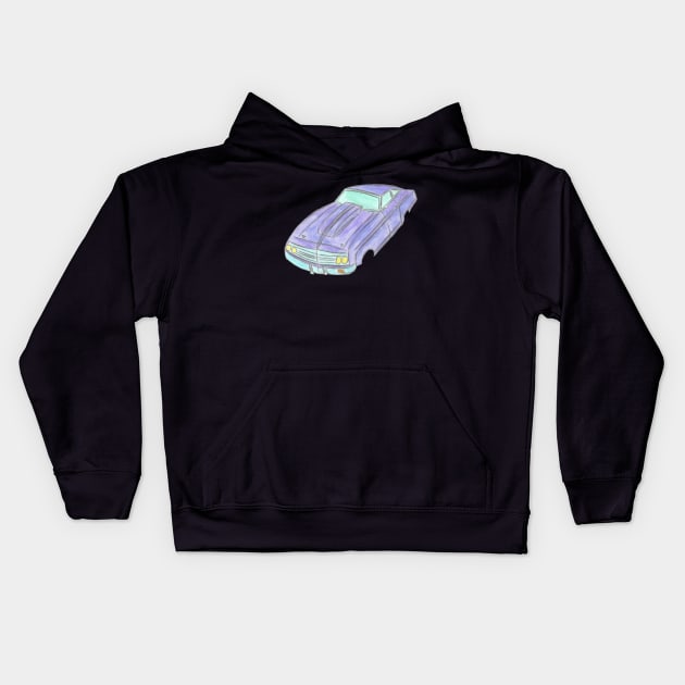 Vintage Purple Chevy Impala Kids Hoodie by Maries Papier Bleu